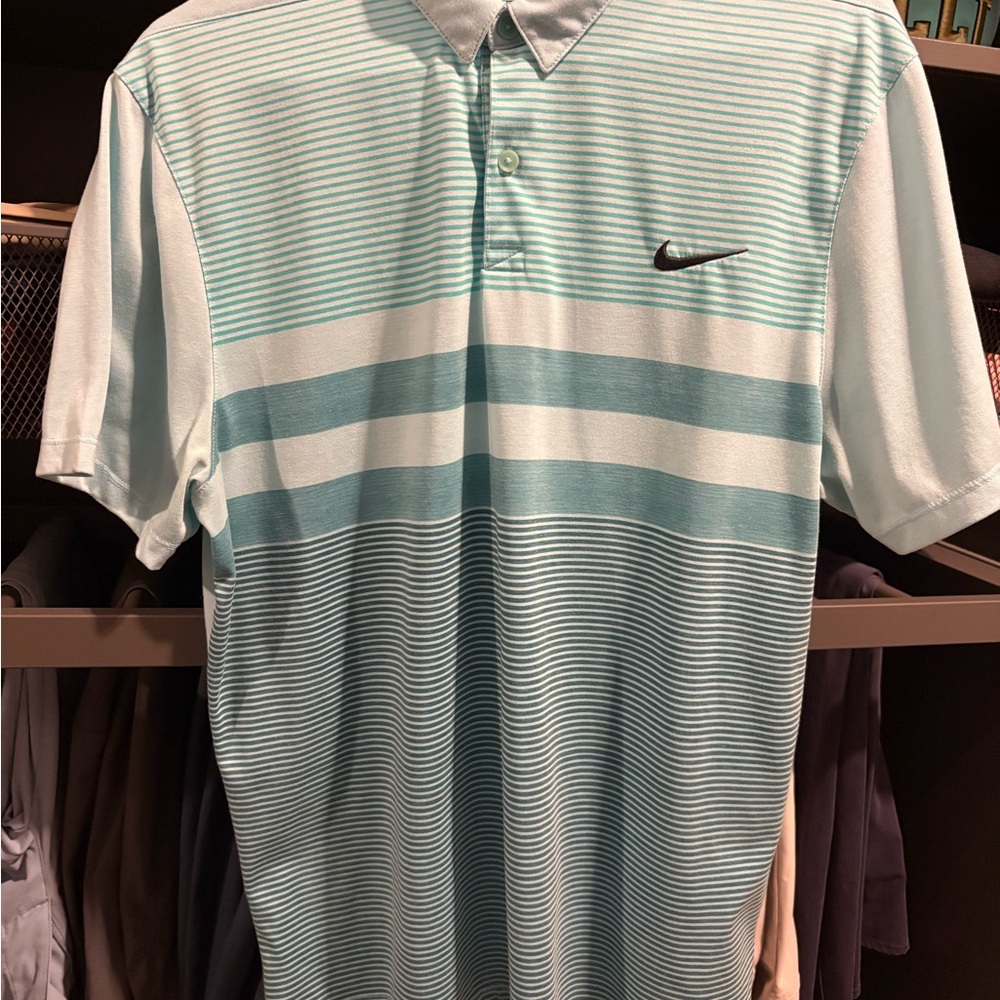 Nike Golf Men's Striped Polo Shirt - Teal / Green